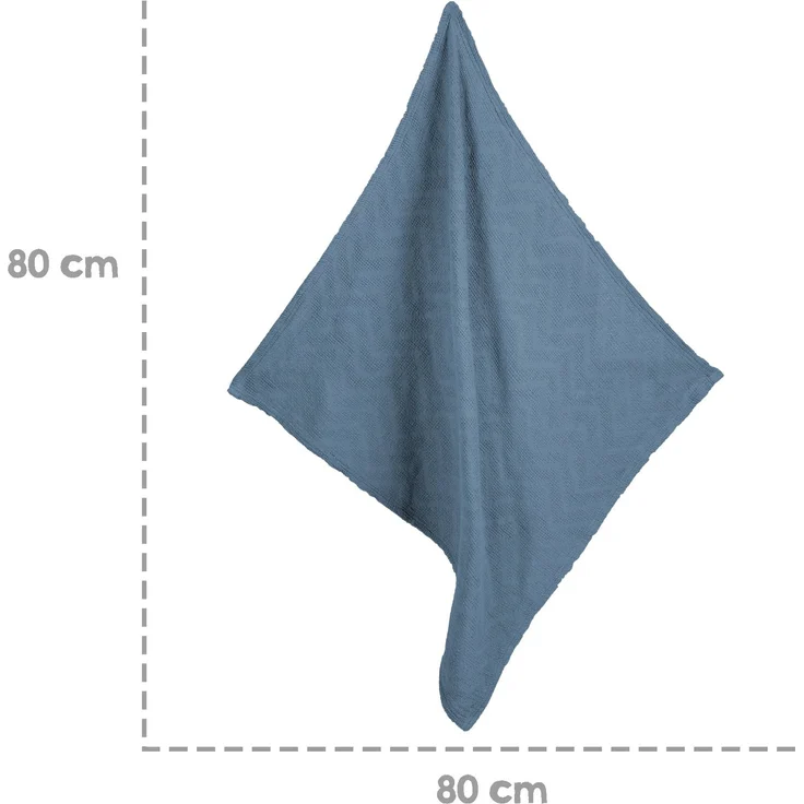 roba Decke 'Seashells' Indigo - 80 x 80 cm - GOTS & Oeko Tex - 100% Baumwolle - Blau – Bild 5