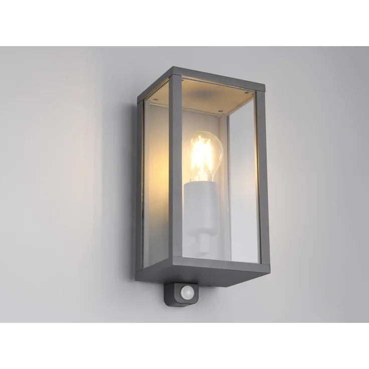 LED Außenwandleuchte mit Bewegungsmelder in Anthrazit, Höhe 29cm – Bild 3
