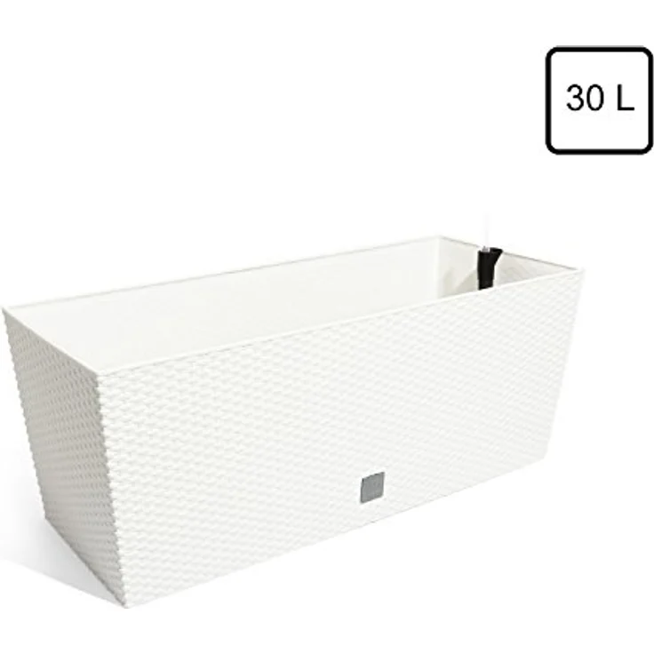 Terra Blumenkasten Rato aus Kunststoff mit Einsatz, weiss, 60 cm – Bild 7