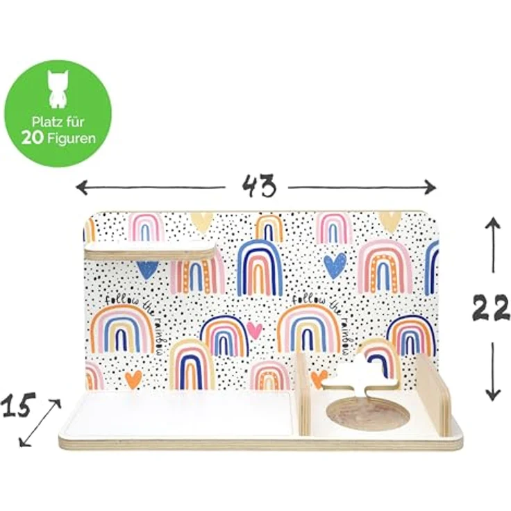 stadtecken Kinder Regal für Musikbox I Motiv After The rain, klein I Geeignet für die Toniebox und ca. 25 Tonies I Geschenk I Geschenkidee I Spielen I Sammeln I Zum Aufstellen oder Aufhängen – Bild 4