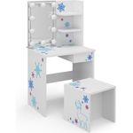 Kinder-Schminktisch Schneeflocke Weiß 54.8 cm mit LED Beleuchtung Vicco