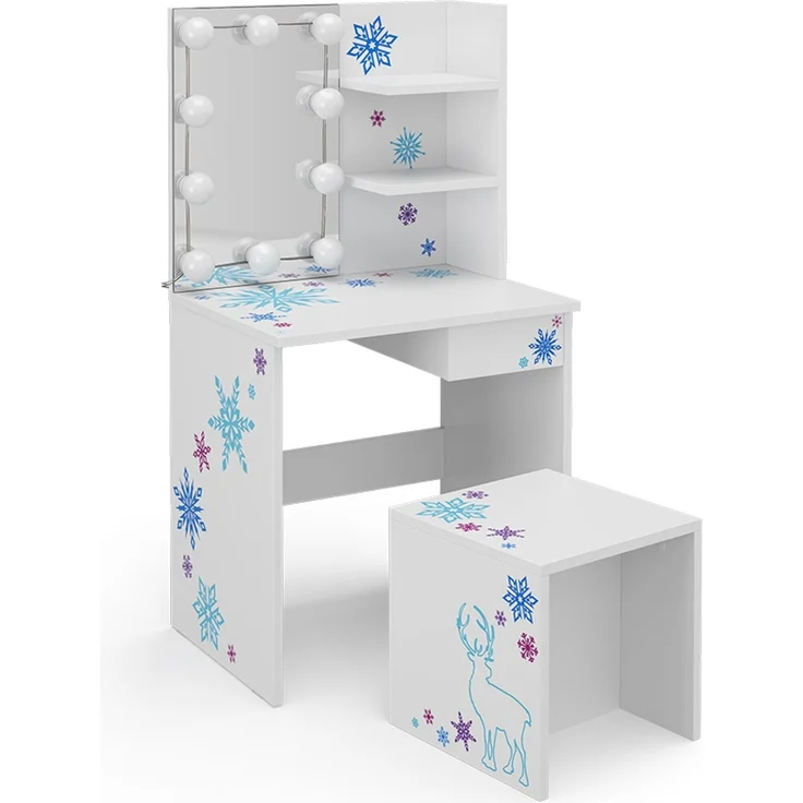 Kinder-Schminktisch Schneeflocke Weiß 54.8 cm mit LED Beleuchtung Vicco – Bild 1