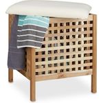 Badhocker Walnuss mit Wäschesammler 10020156