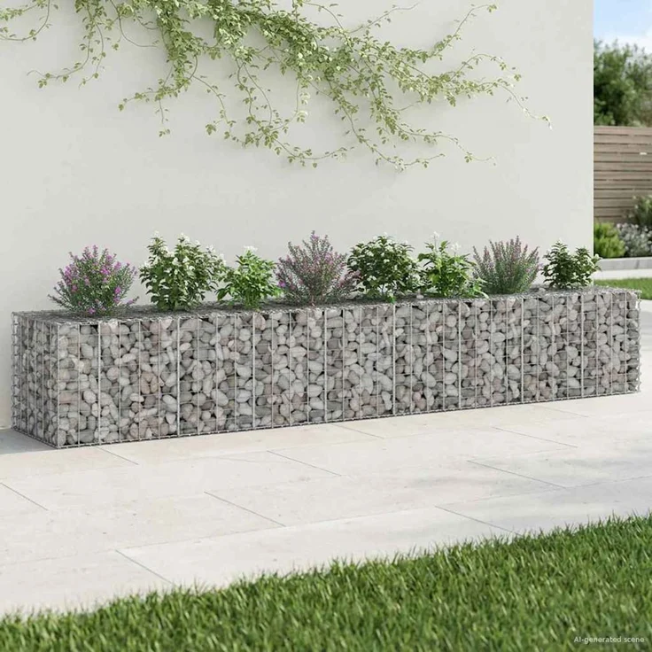 vidaXL Gabionen-Hochbeet 2 stk. 340 x 60 x 55 cm Verzinkter Stahl 3422230 – Bild 1