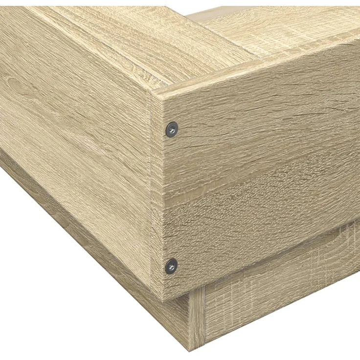 vidaXL Bettgestell Sonoma-Eiche 200x200 cm Holzwerkstoff 3281163 – Bild 7