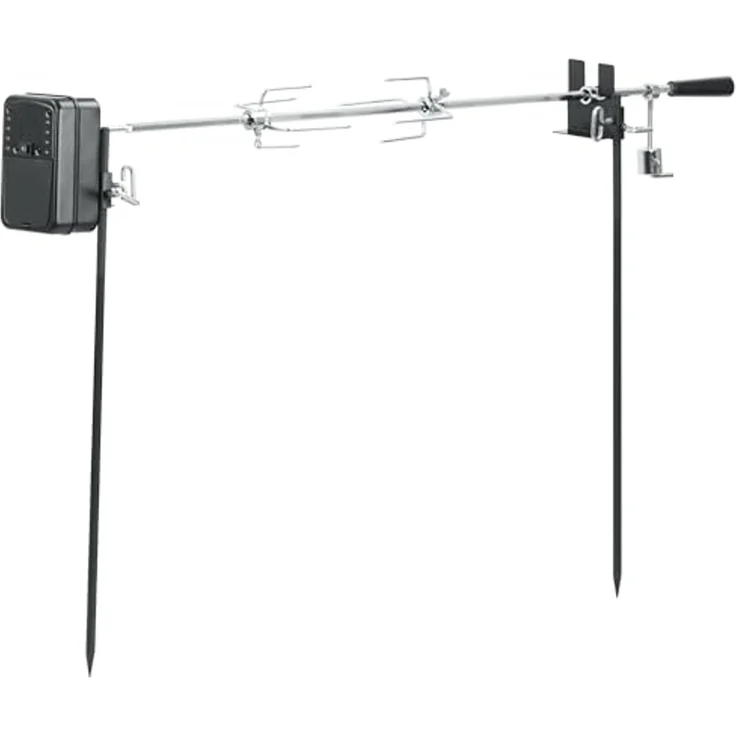 BBQ-Toro Lagerfeuer-Grillspieß Grillspieß Set 93,5 cm, 2 Fleischnadeln, Grillspieß mit Motor, Hähnche, Batterien nicht im Lieferumfang enthalten – Bild 4