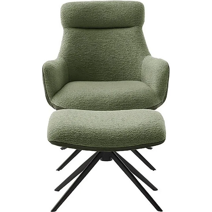 Loungesessel Pelion - Olive / Schwarz