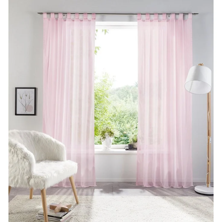 OTTO home Gardine XANA (1 St), Schlaufen, transparent, Voile, Bestseller, einfarbig, 1 bzw. 2 Schals, pflegeleicht, preiswert! – Bild 2