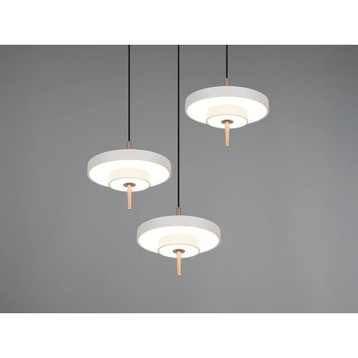 Moderne dimmbare LED Pendelleuchte KEATON 3-flammig, Hellgrau Ø 45cm – Bild 8
