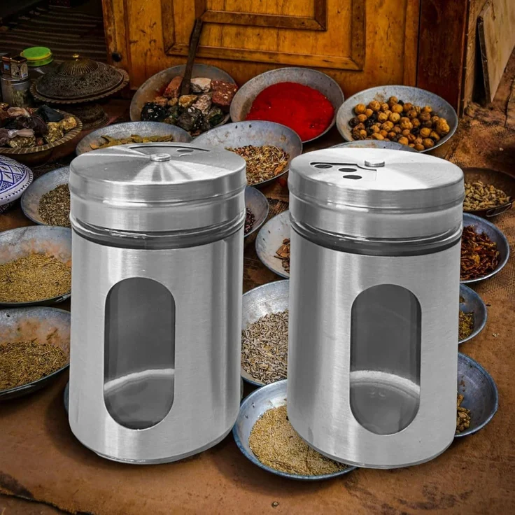 Jean Products Gewürzstreuer Aluminium Gewürzstreuer aus Glas mit verstellbarer Öffnung Ø5 x 8,5 cm, (1-tlg), modernes Design – Bild 8