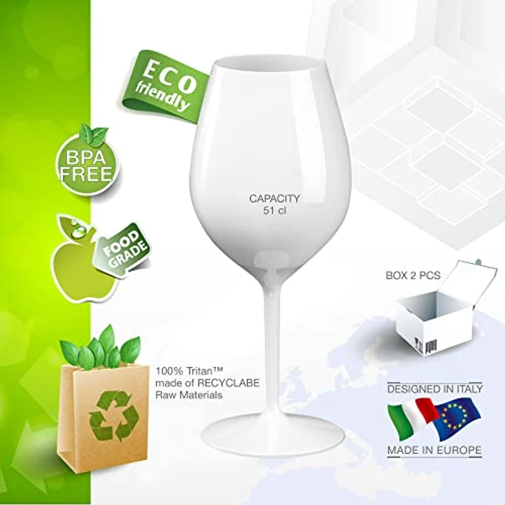 Doimoflair Rotweinglas DoimoFlair Weingläser aus Kunststoff bruchsicher Plastik 51 cl. – Bild 3