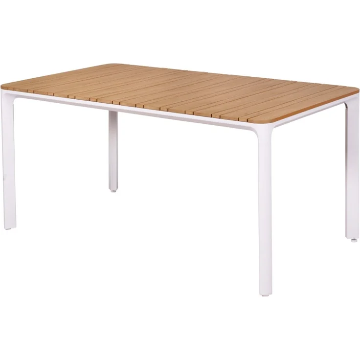 Pisa Gartenmöbel Set 5tlg, 4 Stapelsessel, Tisch 160 x 90 cm, weiß – Bild 6
