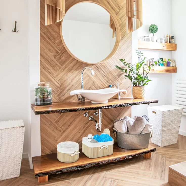Relaxdays Aufbewahrungskörbe 4er Set Bambus – Bild 2