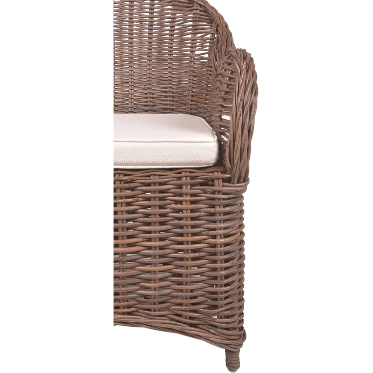 Gartenstuhl BASEL - Rattan, Braun | Relaxsessel Wetterfest Gartenstühle Outdoor – Bild 3