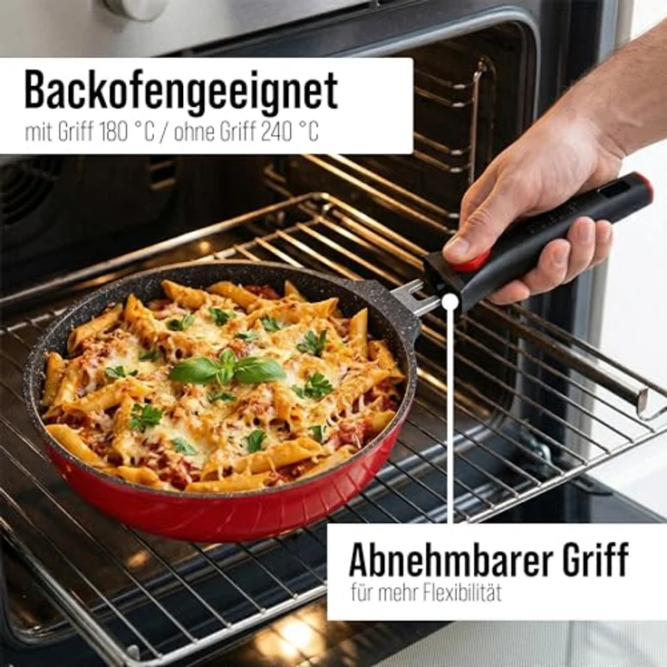 STONELINE Bratpfanne SMART 24 cm, rot, abnehmbarer Griff, Induktion, Aluminiumguss (1-tlg) – Bild 6