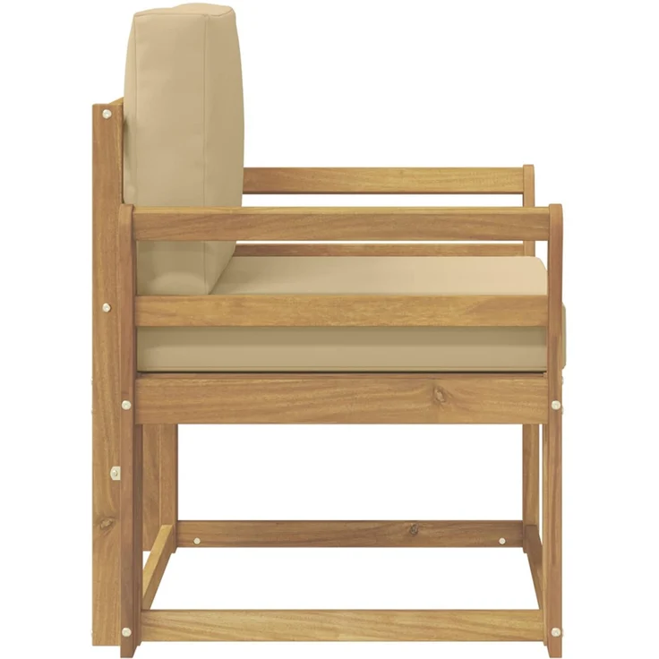 vidaXL 2 Stück Outdoor-Sofagarnitur Polyester Weiß und Beige 3438977 – Bild 4