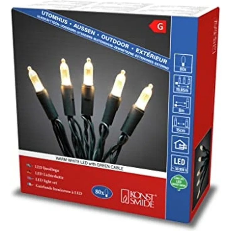 Konstsmide LED Mini-Lichterkette 80er warmweiß (6020-100)