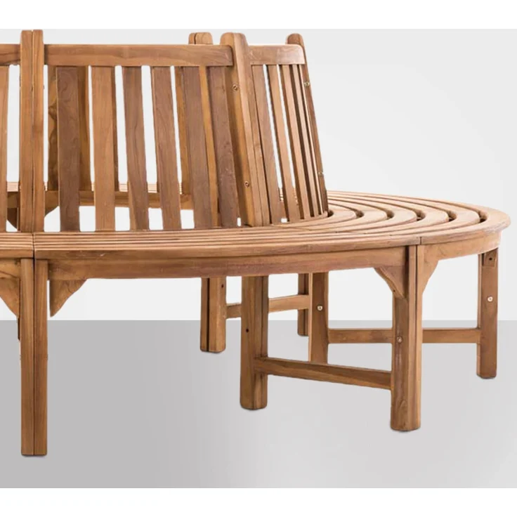 Baumbank SUTOR - Holz Teak 250x250x92 cm | Kreisrunde Sitzbank Mit Lehne Baumbank Gartenbank Für Baum – Bild 5