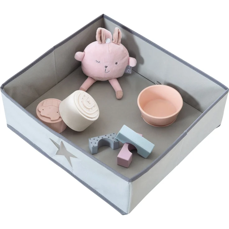 roba Organiser Set für Hochstühle mit Stern Motiv - Passend für alle Sit Up & Born Up Babyhochstühle - Box & Tasche zum Einhängen - Befestigung mit Klettverschluss - Grau – Bild 8