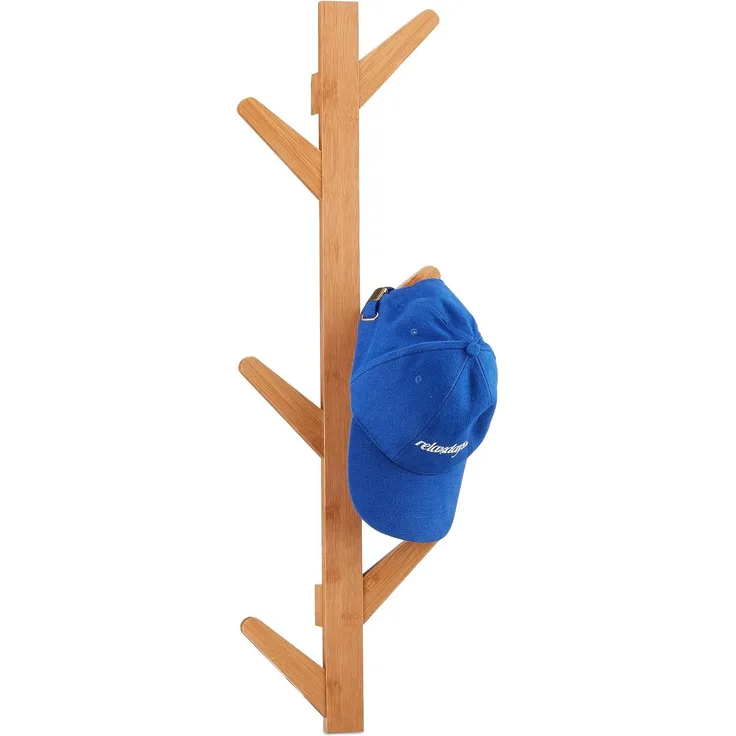 Relaxdays Wandgarderobe Bambus 6 Haken