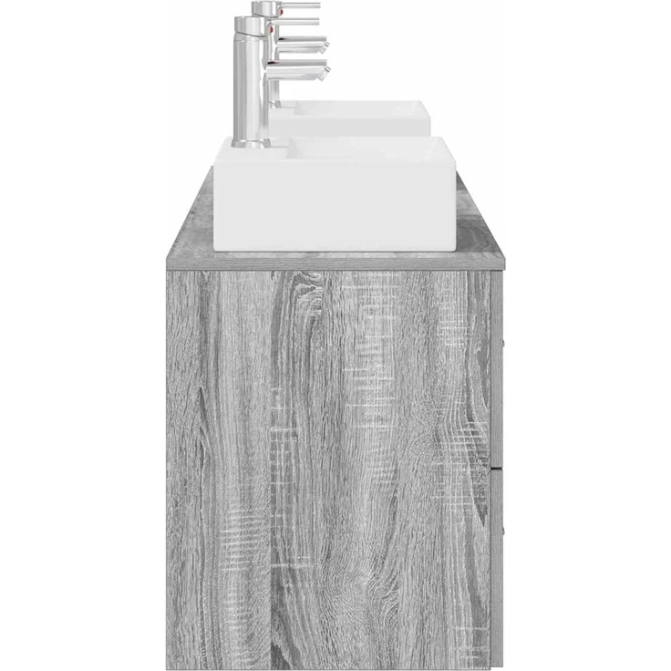 vidaXL Badezimmerschrank-Set 3 stk. Grau Sonoma 129 x 41 x 79,5 cm 3405848 – Bild 6