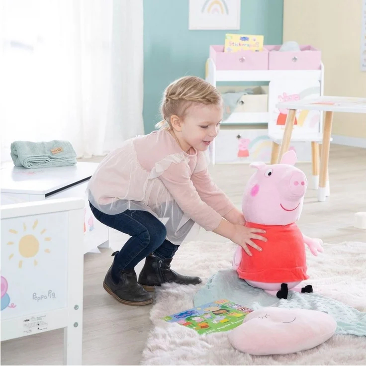 roba Messlatte 'Peppa Pig' - Skala von 70 cm bis 150 cm für Kinder - Holz - Weiß / Rosa – Bild 3