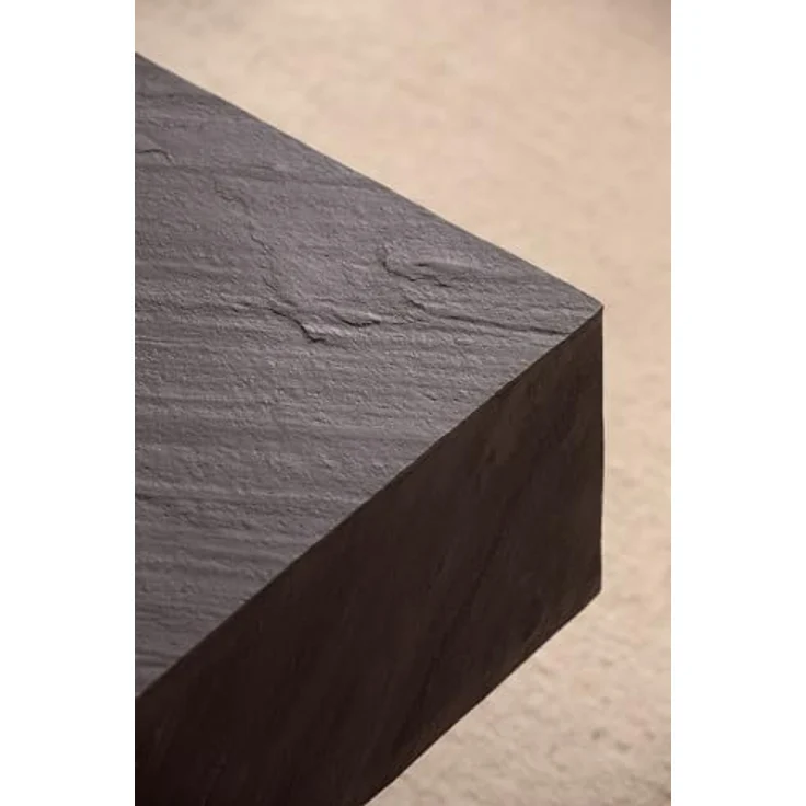 MID.YOU Couchtisch Anthrazit, quadratisch, aus massivem Mangoholz, 64x35x64 cm, einfacher Aufbau – Bild 5