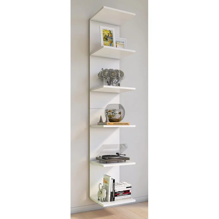VCM Wandregal Lazas 918415 Weiß H. 180 x B. 35 x T. 30 cm – Bild 2