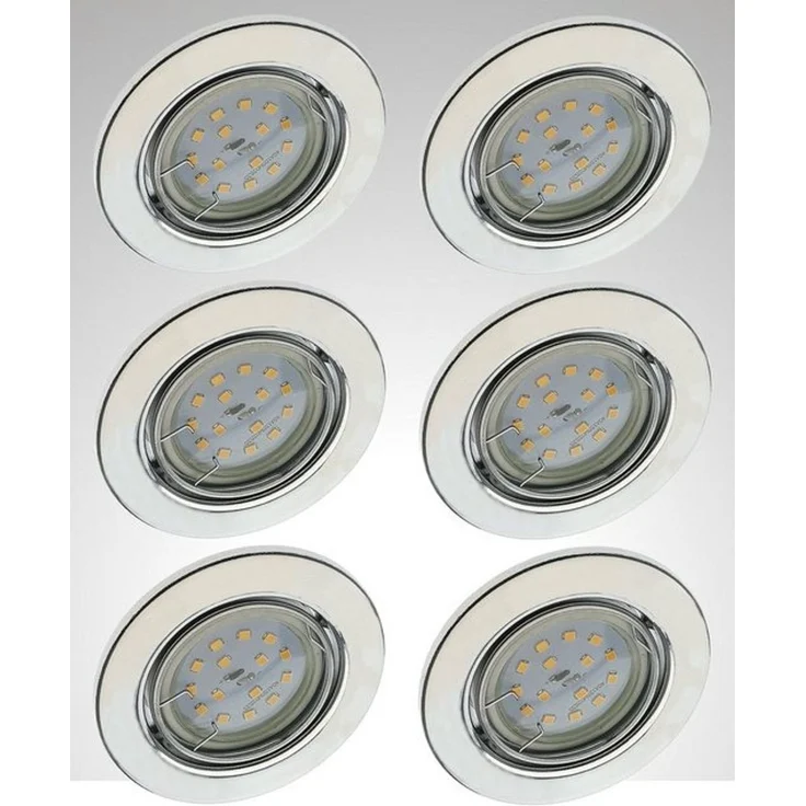 TRANGO LED Einbauleuchte, 6er Set 6729-068MO LED Einbaustrahler in Chrom-Optik schwenkbar inkl. 6x 5 Watt 3000K warmweiß Ultra Flach LED Modul, Einbauspots, Deckenlampe, Badleuchte, Deckenleuchte, Spots – Bild 4