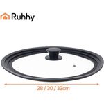 Ruhhy Pfannendeckel Topfdeckel 3-in-1 Silikondeckel, (Spar-Set, 3-tlg, 28 / 30 / 32 cm), Sorgt für sicheren Sitz, schützt Topfränder vor Kratzern