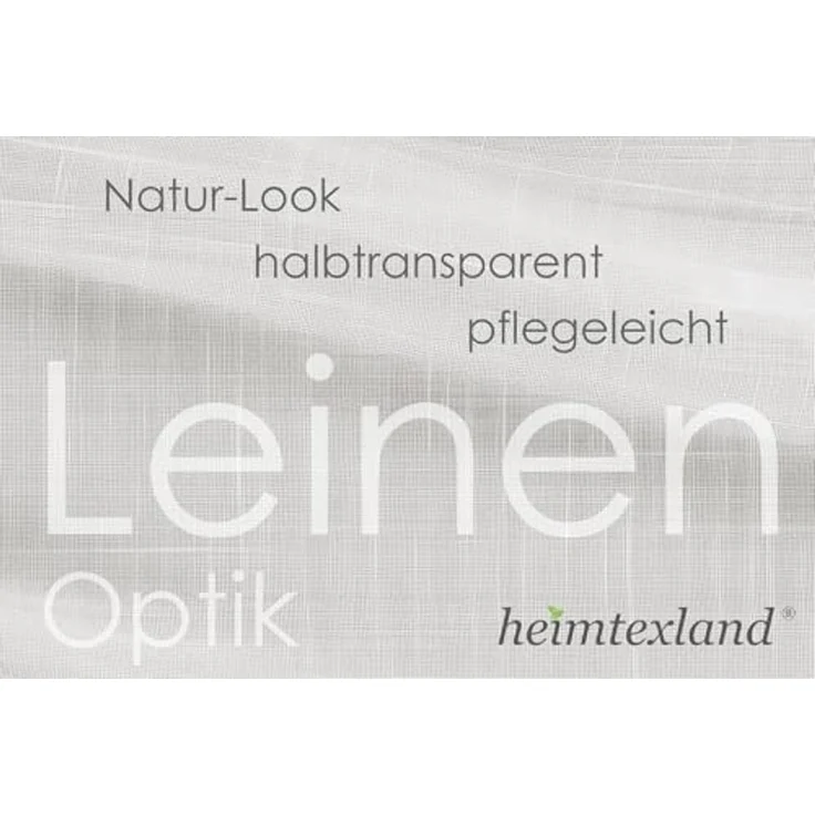 heimtexland Scheibengardine Landhaus Gardine Leinen Optik natur Kurzstore (1 St), Schlaufen, halbtransparent, Polyester, Schlaufen Bistrogardine 45x120 cm I Herz I Macramée Borte – Bild 4