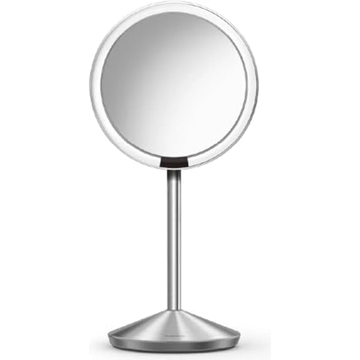 simplehuman ST3004, Faltspiegel mit Sensor, 10-fache Vergrößerung, beleuchtet, gebürsteter Stahl, 5 Jahre Garantie – Bild 1