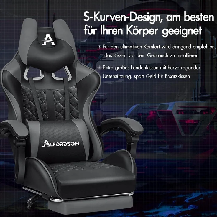 ALFORDSON Gaming-Bürostuhl mit – Bild 4