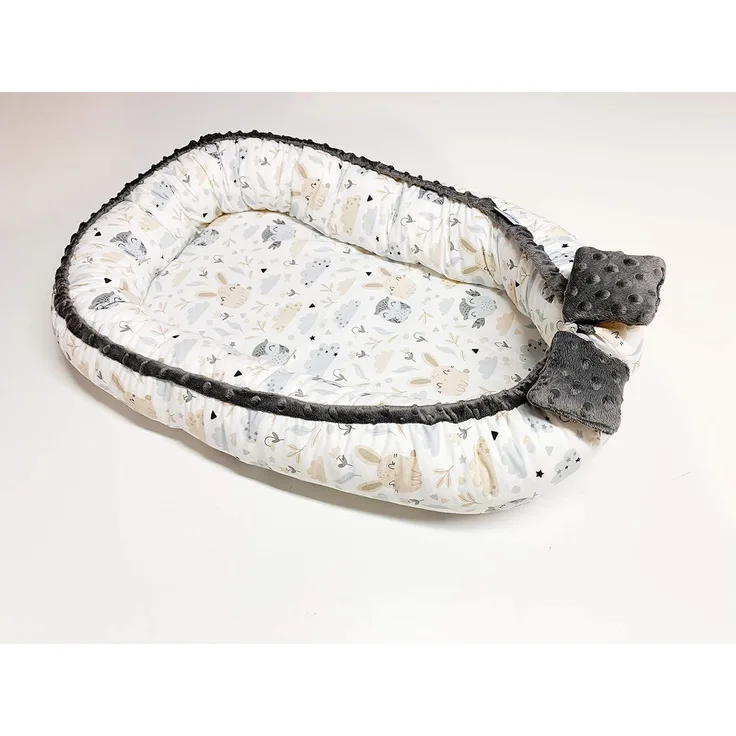Kuschelnest für Babys und Säuglinge, Nestchen, Reisebett, 100% Baumwolle, antiallergisch