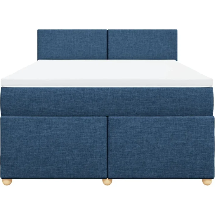vidaXL Boxspringbett mit Matratze Blau 140x190 cm Stoff 3288974 – Bild 6