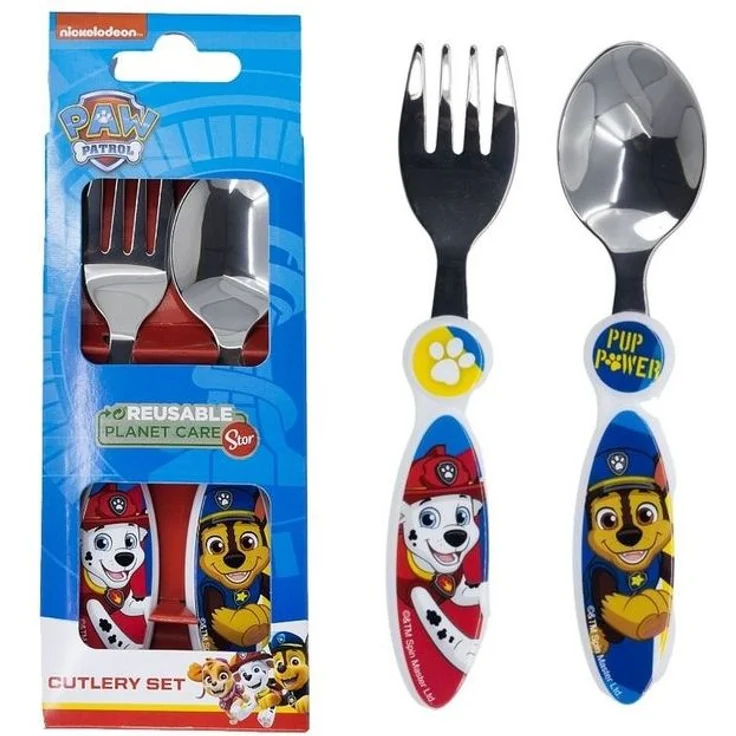 Paw Patrol Kinderbesteck Set 2-teilig – Löffel & Gabel mit Motivgriffen – Bild 2