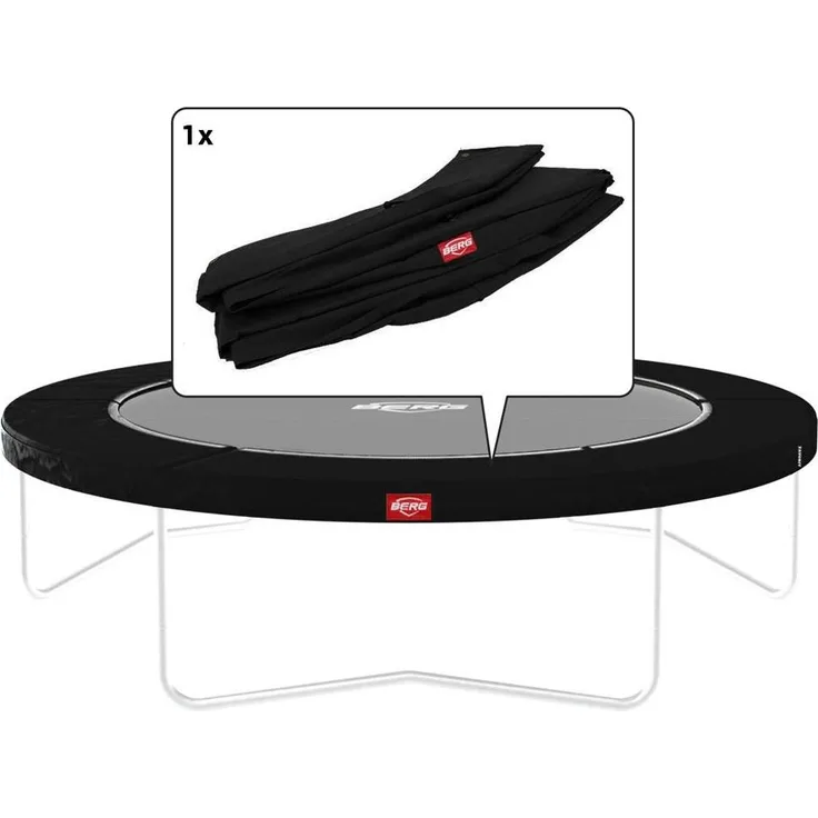 BERG Ersatzteil Schutzrand 380 cm rund schwarz mit weißem Rand - Favorit Regular Federabdeckung für Trampolin