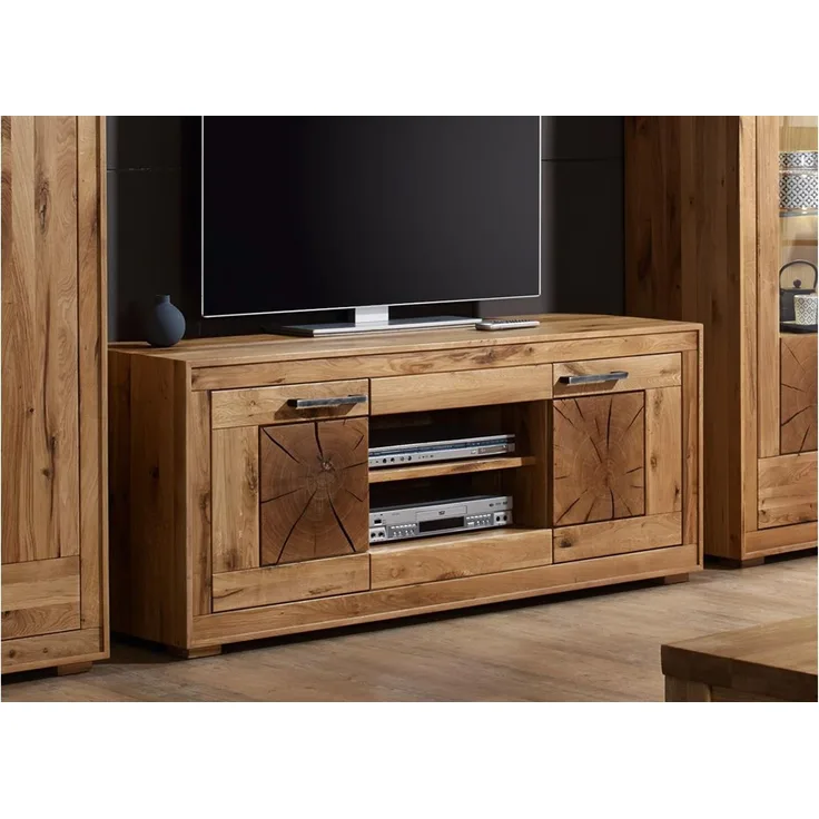 TV-Board 2 GAJA Lowboard Wildeiche massiv natur geölt mit Hirnholz