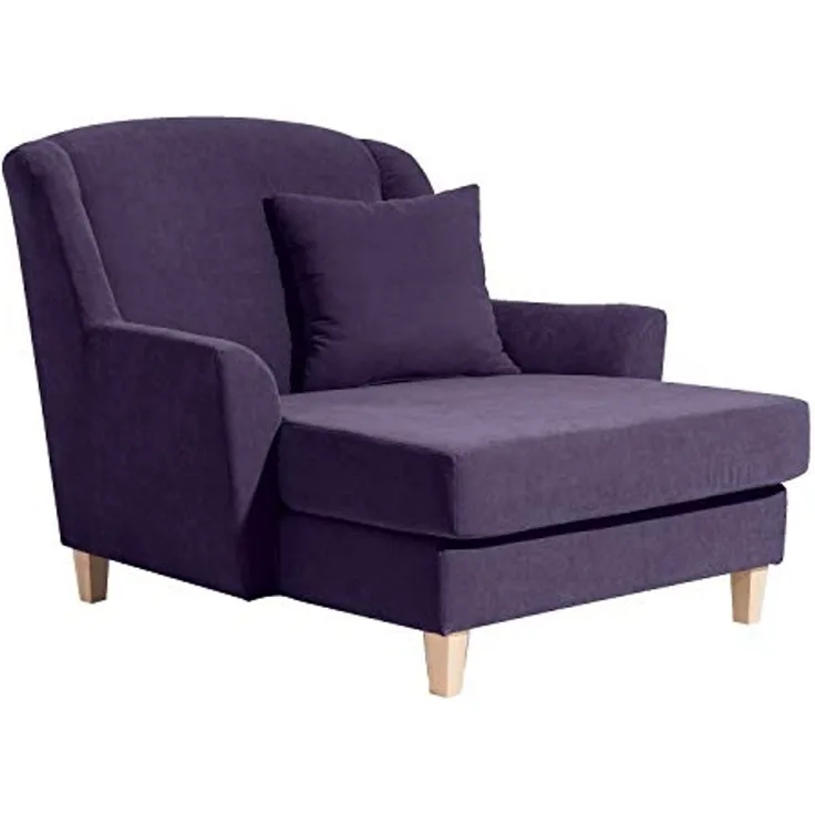 Judith Big Sessel Veloursstoff Violett Buche Natur 1 Zierkissen