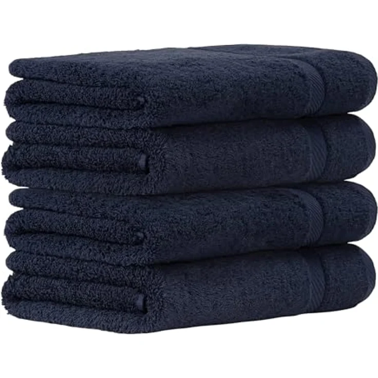 Luckytowel Duschtuch Set 70x140 cm, Oeko-TEX Badetücher aus 100% Baumwolle, 600 g/m², flauschig & saugstark, 4er Pack Dunkelblau – Bild 1