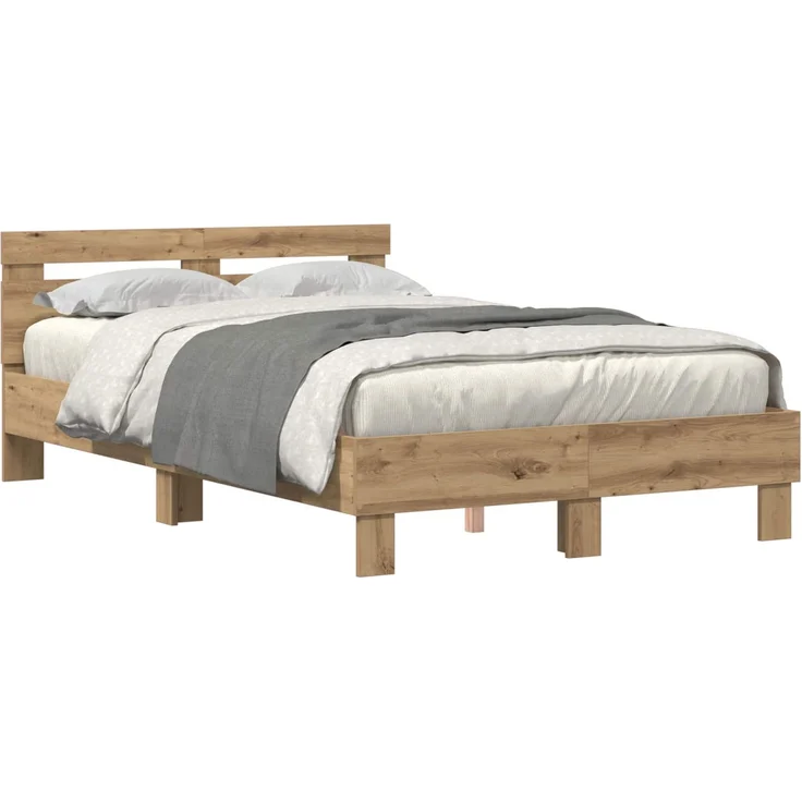 vidaXL Bettrahmen Artisan-Eiche 120 x 190 cm Holzwerkstoff 3333958 – Bild 2