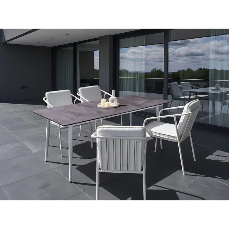 Gartentisch TOLENTINO 180 cm 90 cm Steinoptik Grau – Bild 3
