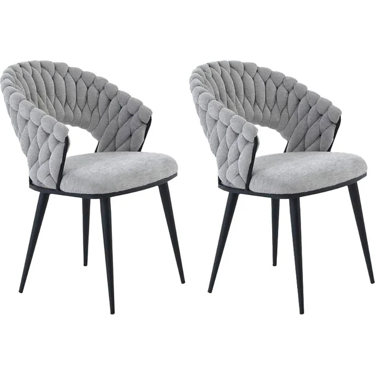 Jockenhöfer Gruppe Esszimmerstuhl Geldern (Set, 2 St), Geflochtenes Design, Chenille – Bild 5