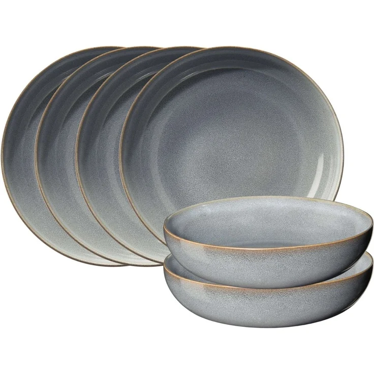 ASA SELECTION Teller-Set SAISONS Pastateller denim 21 cm Set6, Steinzeug – Bild 1