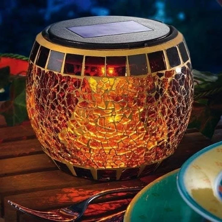 Esotec Solarleuchte Brillant, Mosaik LED-Tischleuchte – Bild 3