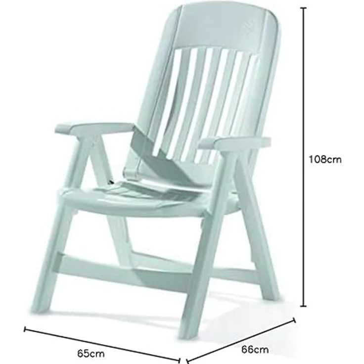 Sieger Comtesse Klappsessel klappbar, Vollkunststoff Weiß 65 x 108 x 66 cm – Bild 4