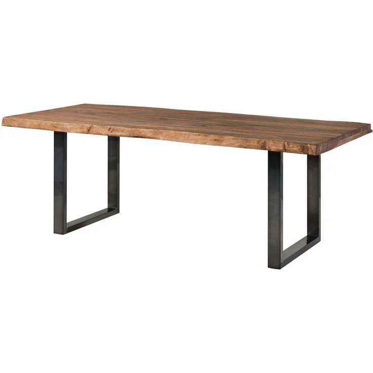 Baumtisch Sheesham 180x90x77 grau gebeizt / U-Beine anthrazit glänzend FREEFORM 5 – Bild 10