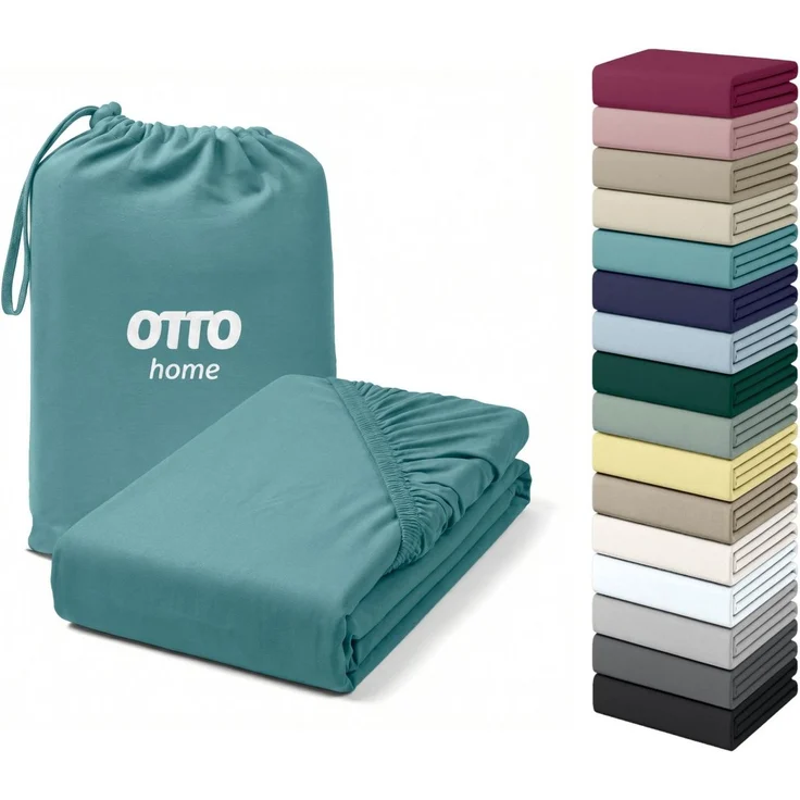 OTTO home Spannbettlaken PHYSALIS Comfort, Jersey, Gummizug: rundum, (1 Stück), Baumwolle 150 g/m², Matratzen bis 20 cm Höhe, Bettlaken, Spannbetttuch – Bild 5