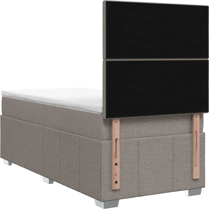 vidaXL Boxspringbett mit Matratze Taupe 100 x 200 cm Stoff 3454075 – Bild 8