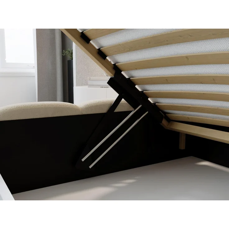 GrainGold Polsterbett mit Bettkästen MODO, Modern Bett mit Kopfteil - 180x200 cm, Beige (1x Bett) – Bild 7